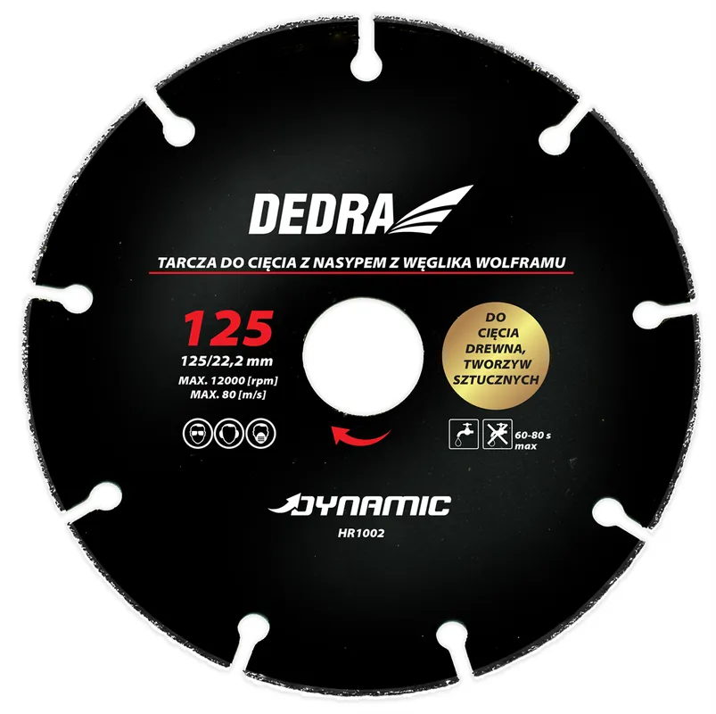 Rabatt Trennscheibe für Holz, Kunststoff 125mm/22,2 Dedra HR1002