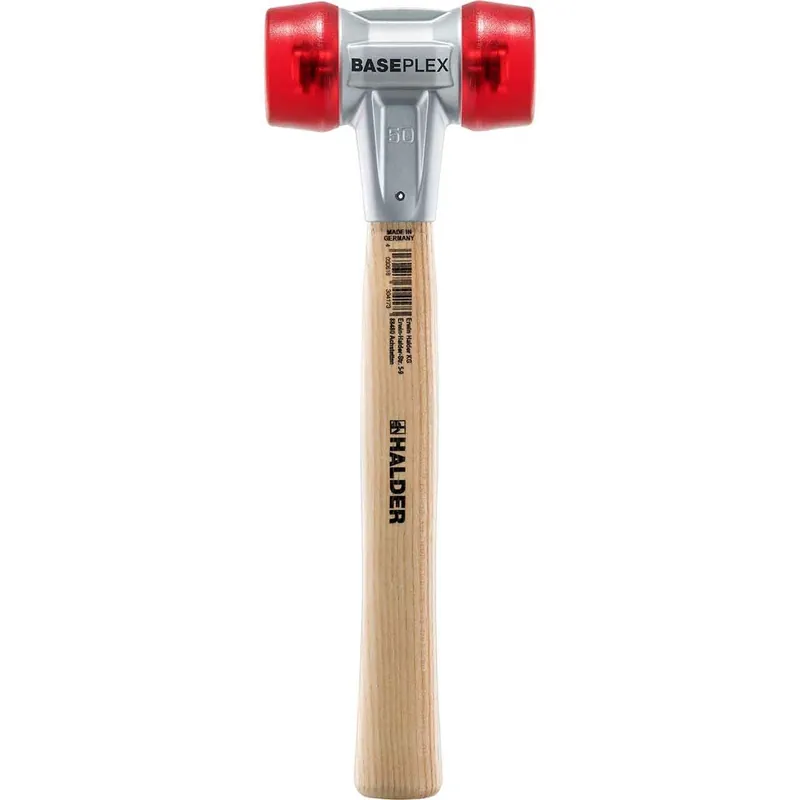 Neue Ware HALDER Baseplex-Schonhammer mit Zinkdruckguss-Gehäuse und Holzstiel, Ø50mm