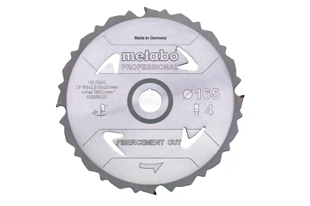 Solange Der Vorrat Reicht Metabo FibercementCutProf 165x20 4DFZ 5° - 628289000