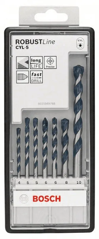 Expressversand BOSCH Betonbohrer-Robust-Line-Set CYL-5 7-teilig 4 - 10 mm 2608588167
