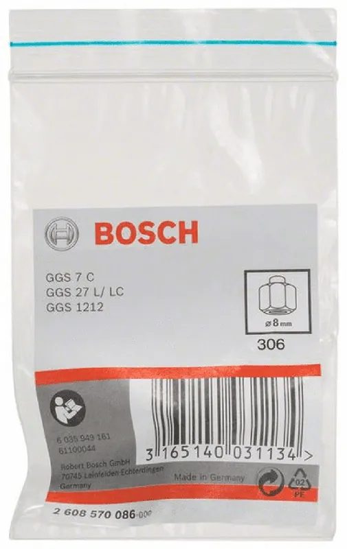 Rabatt BOSCH Spannzange mit Spannmutter 8 mm für Bosch-Geradschleifer 2608570086