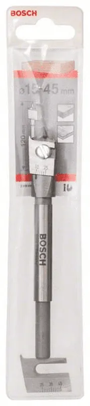 Schneller Versand BOSCH Flachfräsbohrer verstellbar Sechskant 15 - 45 mm 25 - 45 mm 120 mm 2608596333