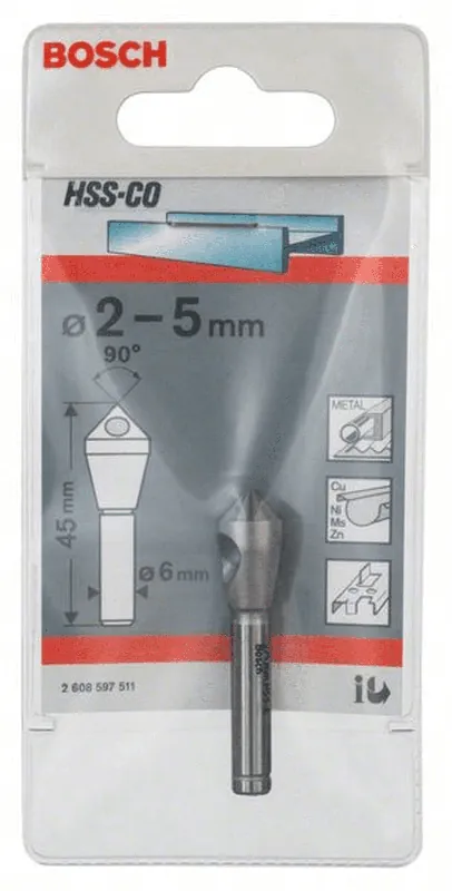 Must-Have BOSCH Querlochsenker HSS-E 10 mm 2 - 5 45 mm 6 mm 2608597511