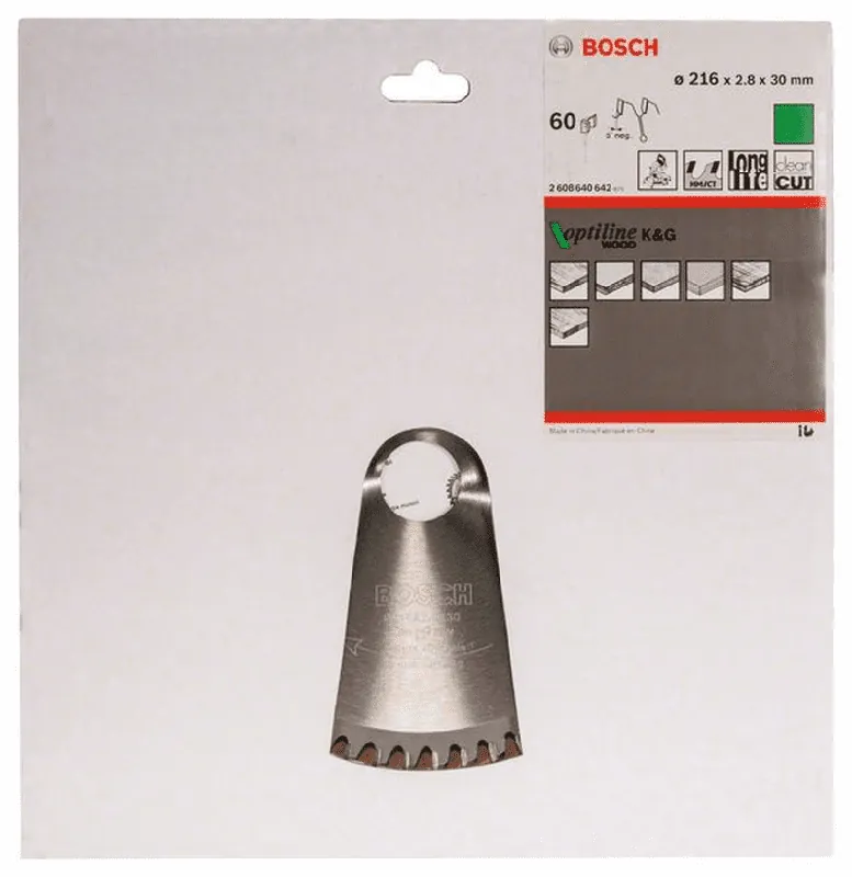 BOSCH Kreissägeblatt Optiline Wood für Kapp und Gehrungssägen 216 x 30 x 2,8 mm 60 2608640642 Schnäppchen
