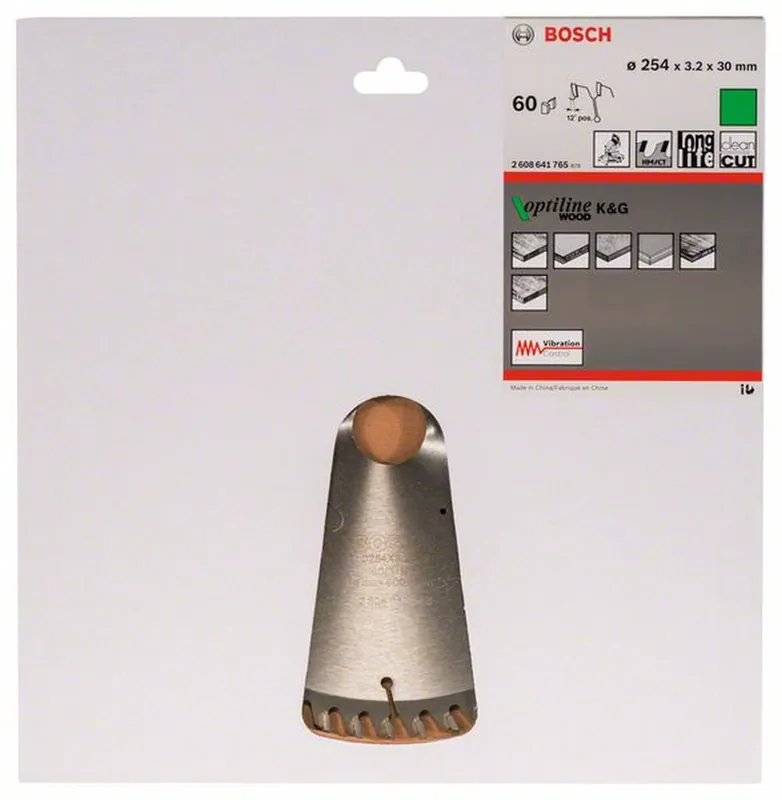 Highlight BOSCH Kreissägeblatt Optiline Wood für Kapp und Gehrungssägen 254 x 30 x 3,2 mm 60 2608641765