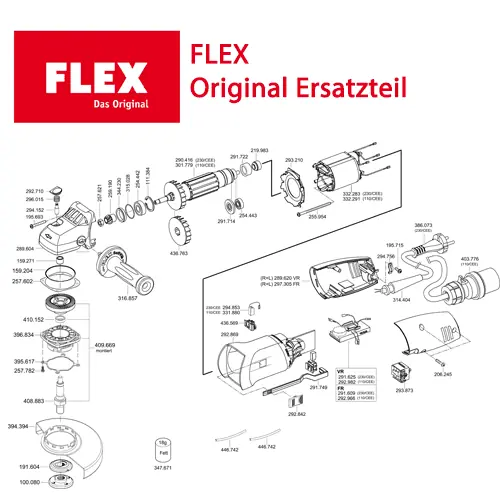 Knallerangebot FLEX Schalter Gasgebe- XC3401-WÜ -Ersatzteil- 434132